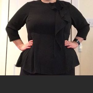 Black peplum top